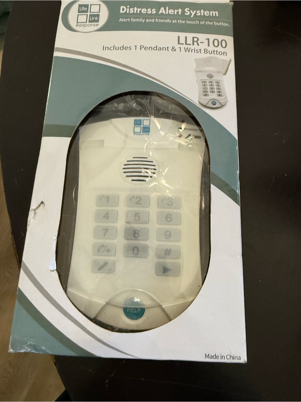 Life Link Response LLR-100 Distress Alert System Base Pendant Wrist Button White